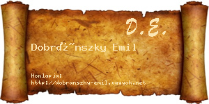 Dobránszky Emil névjegykártya