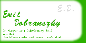 emil dobranszky business card